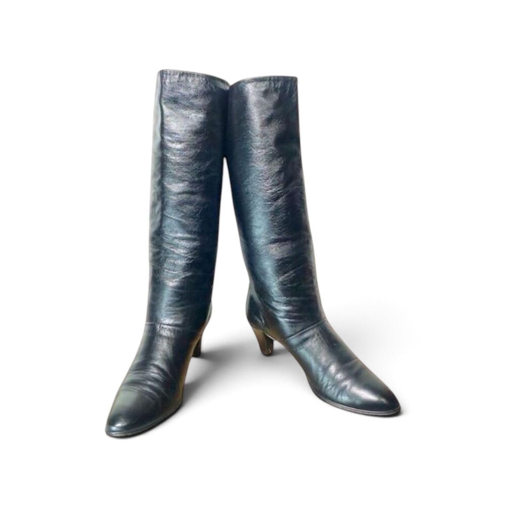 Vintage Joyce California Leather Knee High Boots Size 7M
